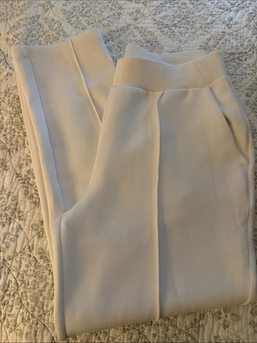 CALIA by Carrie Underwood Cream High-Waist Ponte Track Pants